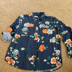Loft floral button up top